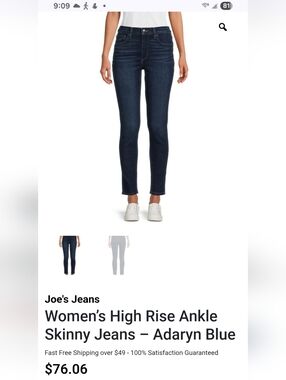 Joe's Jeans Women's High Rise Ankle Jeans - Adaryn Blue | 23